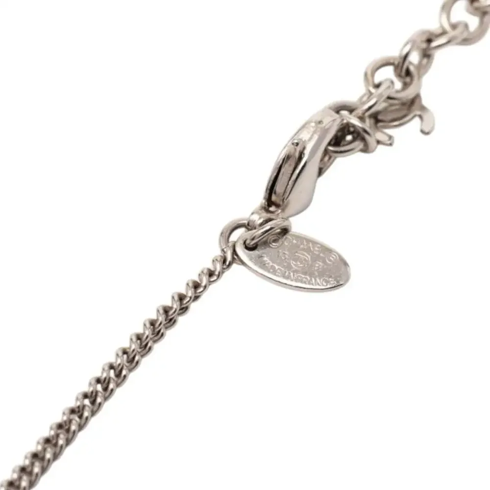 Chanel Cc Logo Pendant Necklace Silver- #256664C68B